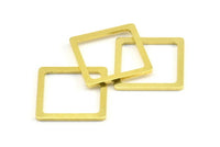 Brass Square Charm, 50 Raw Brass Square Connectors, Minimalist Necklace Findings (16x1.5x0.9mm) Y111