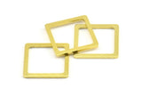 Brass Square Charm, 50 Raw Brass Square Connectors, Minimalist Necklace Findings (16x1.5x0.9mm) Y111