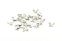 Silver Diy Jewelry, 25 Silver Tone Butterfly Blanks (10mm) Bs 1278 H0394