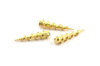 Brass Spike Pendant, 2 Raw Brass Spike Ethnic Pendants With 1 Hole (36x8.5mm) BS 1886