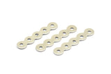 Silver Brass Charm, 25 Silver Tone Connector With 5 Holes, Charms, Findings (22x4.5mm) Brs 39 A0285 H0430