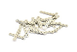 Silver Brass Charm, 25 Silver Tone Connector With 5 Holes, Charms, Findings (22x4.5mm) Brs 39 A0285 H0430