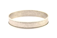 Antique Silver Channel Bracelet, 1 Antique Silver Plated Channel Bangle Settings -glue On- (12x66.5mm) V034 V079