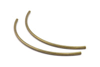 Antique Brass Curved Tubes, 6 Antique Plated Brass Curved Tubes (4x140mm) Bs 1427 BRC265