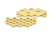 Brass Honeycomb Pendant, 1 Raw Brass Honeycomb Pendant, Charms, Findings (57x21x2.4mm) U108
