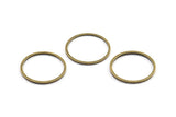 Antique Circle Connectors, 25 Antique Plated Brass Circle Connectors (19x1x1mm) Bs 1095 BRC314