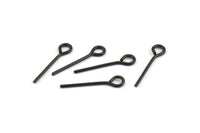 Black Eye Pin, 50 Oxidized Brass Black Eye Pins, Findings (20x1mm) BS 2277 S302