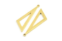 Açık Üçgen Charm, 1 Döngülü 12 Ham Pirinç Üçgen Charm (40x11x1mm) BS 2184