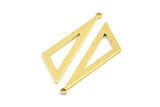 Açık Üçgen Charm, 1 Döngülü 12 Ham Pirinç Üçgen Charm (40x11x1mm) BS 2184