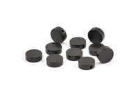 Black Spacer Beads, 12 Oxidized Brass Black Spacer Connectors, Round Beads (8x3.6mm) D0210 S304