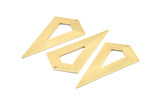 Gold Necklace Triangle, 3 Gold Plated Brass Triangle Charms with 1 holes (54x29x0.60mm) U014 Q0354