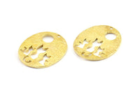 Brass Cats Pendant, 3 Raw Brass Oval Cat Textured Pendants With 1 Hole, Earrings, Charms (28x23x1.1mm) BS 1910