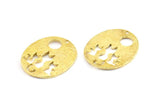Brass Cats Pendant, 3 Raw Brass Oval Cat Textured Pendants With 1 Hole, Earrings, Charms (28x23x1.1mm) BS 1910