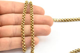 1 M Raw Brass Soldered Chain (5x6mm) BS 1003