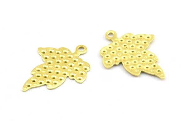 Brass Leaf Charm, 50 Raw Brass Leaf Charms (19x14x0.8mm) Y380 Y236