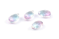 Glass Drop Bead, 4 Lilac Color Glass Tear Drop Beads With 1 Hole (12x8x5.5mm) Y213(1)
