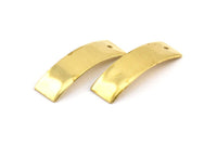 Curved Rectangle Charm, 24 Raw Brass Wavy Rectangle Charms With 1 Hole (29x9x0.5mm) BS 1855