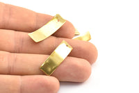 Curved Rectangle Charm, 24 Raw Brass Wavy Rectangle Charms With 1 Hole (29x9x0.5mm) BS 1855