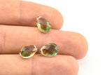 Glass Drop Bead, 4 Dark Green Color Glass Tear Drop Beads With 1 Hole (12x8x5.5mm) Y213(10)