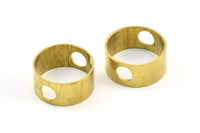 Brass Circle Charm, 12 Raw Brass Circle With 2 Holes (17x8x0.5mm) BS 1777