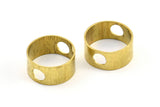Brass Circle Charm, 12 Raw Brass Circle With 2 Holes (17x8x0.5mm) BS 1777