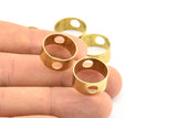 Brass Circle Charm, 12 Raw Brass Circle With 2 Holes (17x8x0.5mm) BS 1777