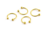 Brass Septum Ring, 24 Raw Brass Septum Rings, Nose Rings, Findings Charms (11x10mm) BS 2131