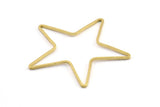 Huge Brass Star Charm, 12 Raw Brass Open Star Ring, Charms (42x1.2x0.9mm) MB 9-26