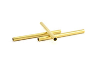 Brass Tube Bead, 6 Raw Brass Tube Findings (70x5mm) BS 1840