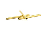 Brass Tube Bead, 6 Raw Brass Tube Findings (70x5mm) BS 1840