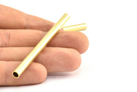 Brass Tube Bead, 6 Raw Brass Tube Findings (70x5mm) BS 1840