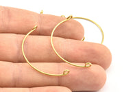 SemiCircle Wire Connector, 24 Raw Brass SemiCircle Wire Pendant With 2 Holes (38x1mm) BS 2142