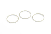 Silver Circle Connector, 24 Silver Tone Circle Connectors, Rings, Findings (18x1mm) BS 2094