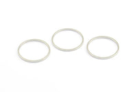 Silver Circle Connector, 24 Silver Tone Circle Connectors, Rings, Findings (18x0.8mm) BS 2094