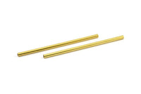 Brass Tube Bead, 6 Raw Brass Tube Findings (70x3mm) BS 1841