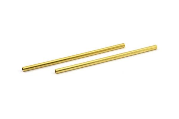 Brass Tube Bead, 6 Raw Brass Tube Findings (70x3mm) BS 1841