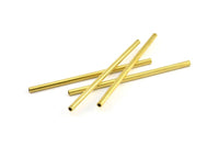Brass Tube Bead, 6 Raw Brass Tube Findings (70x3mm) BS 1841