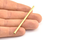 Brass Tube Bead, 6 Raw Brass Tube Findings (70x3mm) BS 1841