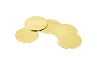 22mm Circle Blank, 8 Raw Brass Circle Blanks  (22x0.8mm) Y063
