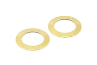 Brass Circle Connectors, 12 Raw Brass Circle Connector Rings (22x3.5x0.7mm) B0101