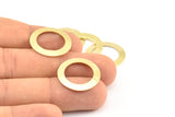 Brass Circle Connectors, 12 Raw Brass Circle Connector Rings (22x3.5x0.7mm) B0101