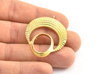 Brass Crescent Pendant, 2 Raw Brass Crescent Pendants With 1 Loop and 15.5x20mm Pad Setting (43x34x2.8mm) BS 1885