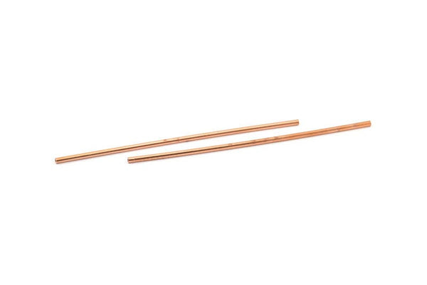 Copper Tube Beads, 12 Raw Copper Tube Beads (2x90mm) BRC228