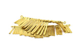 Brass Fringed Pendant, 1 Raw Brass Textured Fringed Trim Pendant With 2 Loops (132.5x47x5mm) V084
