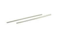 Silver Tube Beads, 6 Silver Tone Tube Beads (2.5x100mm)