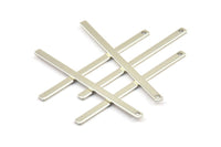 Silver Bar Pendant, 12 Silver Tone Brass Bar Pendant, Findings (55x3x1mm) Brc 154--a0826 A0907 H0119