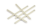 Silver Bar Pendant, 12 Silver Tone Brass Bar Pendant, Findings (55x3x1mm) Brc 154--a0826 A0907 H0119