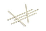Long Bar Pendant, 8 Silver Tone Brass Long Bar Pendant, Tags (70x3x1mm) BRC 160--A0823 H0028