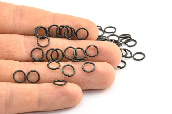 8mm Black Jump Ring, 100 Oxidized Brass Black Jump Rings (8x1mm) A0369 –  Yakutum Ltd.