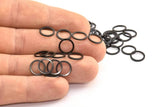 Black Circle Ring, 50 Oxidized Brass Black Round Rings, Charms (10mm) B0118 S333